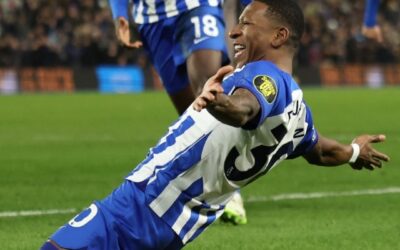 ¿ASISTENCIA O PASE? Pervis Estupiñán se esforzó con el Brighton pero la Europa League se les acabó